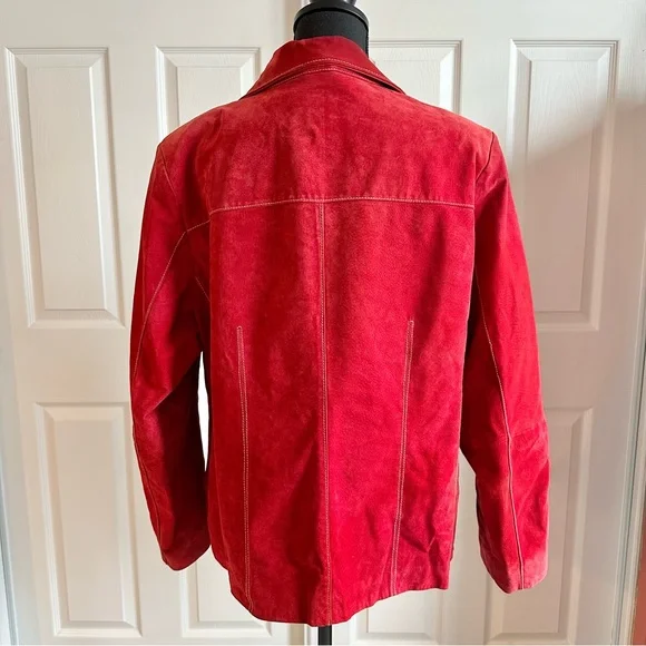 TravelSmith Red Suede 1990’s Jacket - Picture 3 of 9
